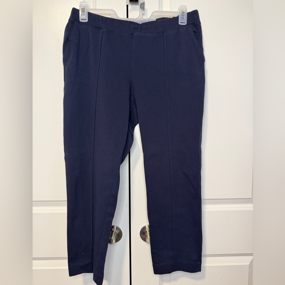 J.Crew Navy Blue Jogger Sweatpants Women’s XL Elastic Waist Cuffed Hem